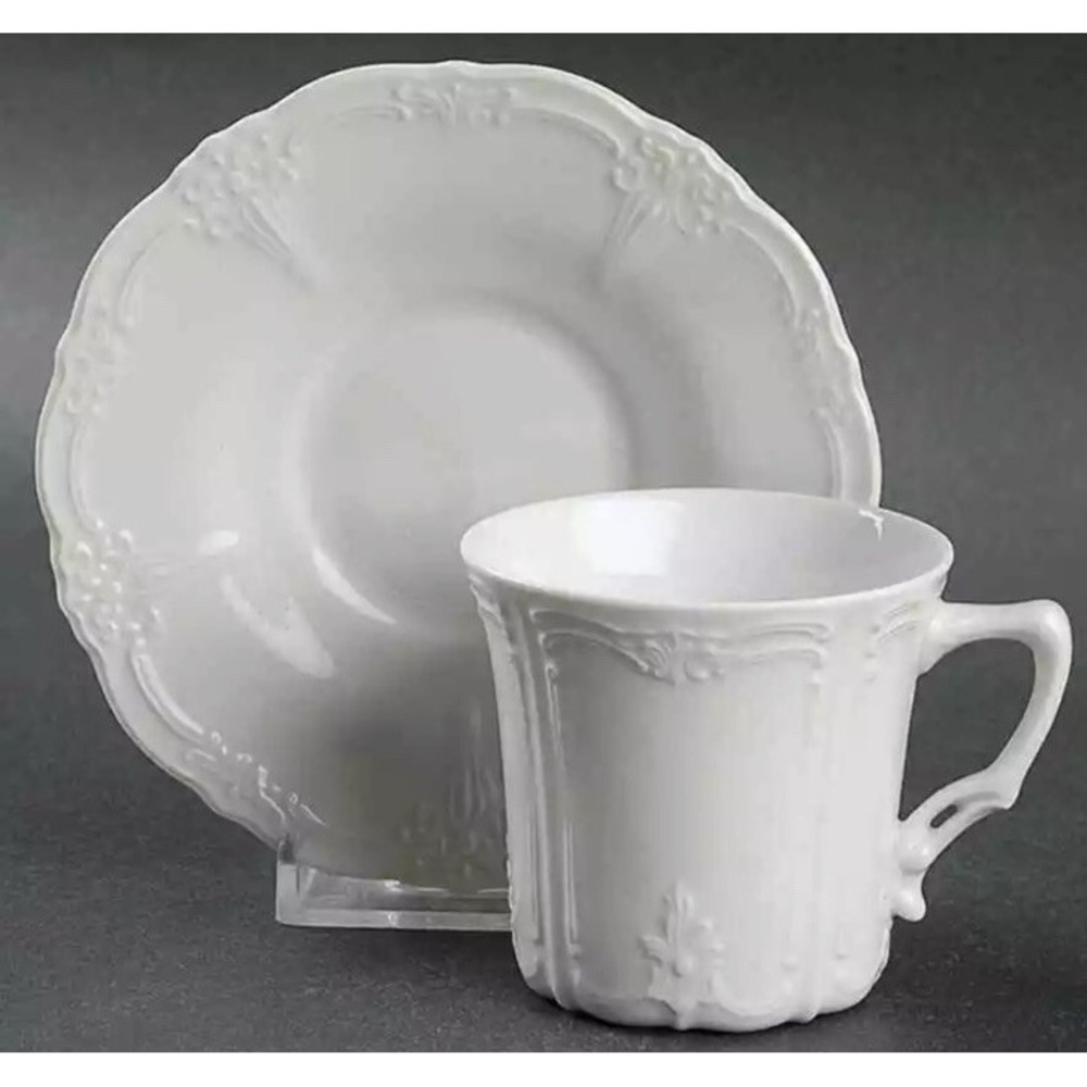 Tirschenreuth Baronesse White Demitasse Cup & Saucer 2 3/8"